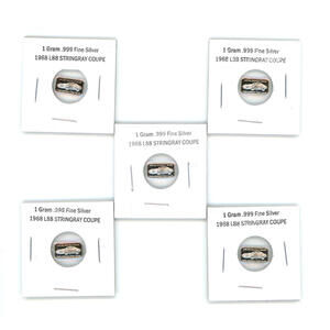 Lot (5)x 1 Gram .999 Pure Silver 1968 L88 Stinggray Coupe 'True Masculine Class